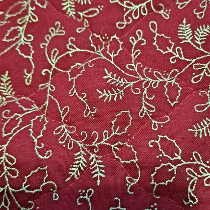 Big QUILTED CHRISTMAS STOCKING 21 1/2" Double Sided Trees Holly Berry
