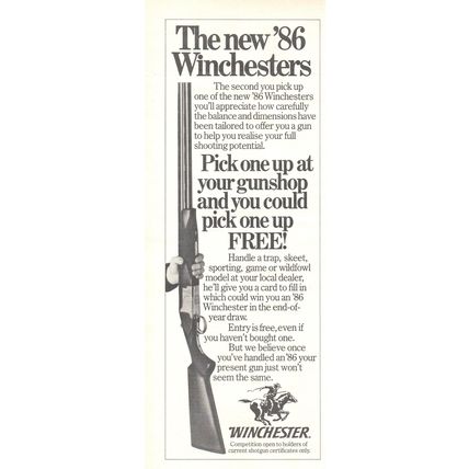 WINCHESTER SHOTGUN :- Original Vintage 1986 Magazine Advert ~ UK POST FREE
