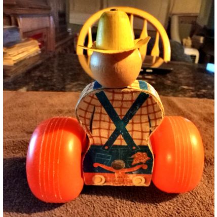Old Vintage Original Fisher Price Tractor # 629 5 1/2" Long Working 1962
