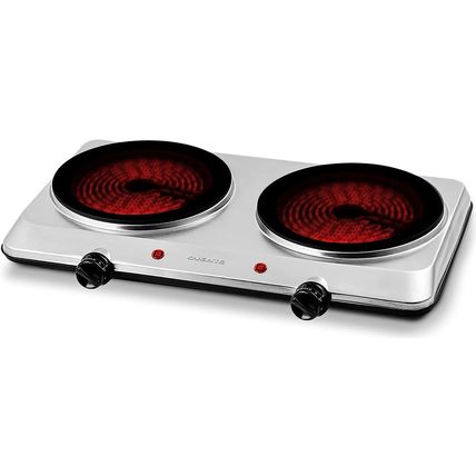 OVENTE Countertop Infrared Double Burner, 1500W Electric Hot Plate and Portable