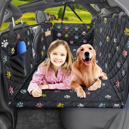URPOWER Back Seat Extender for Dogs - Hard Bottom Dog Car Seat Cover Holds 400 L
