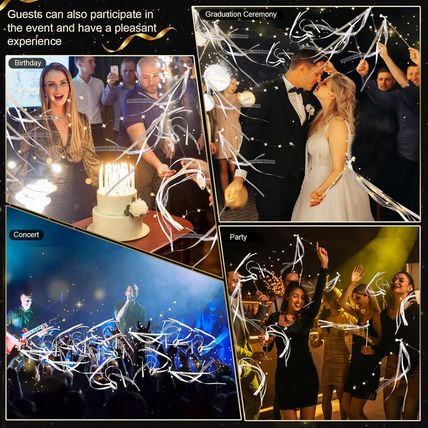 50 Pcs Wedding Wands Ribbon Streamers with 3 Colorful Flashing Modes, Light up L