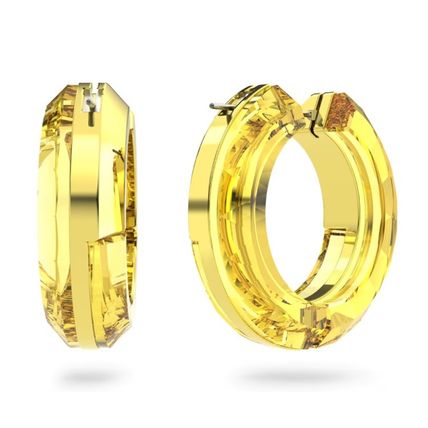 SWAROVSKI Lucent Hoop, Statement, Round shape, Gold Tone Earrings - NEW in Box