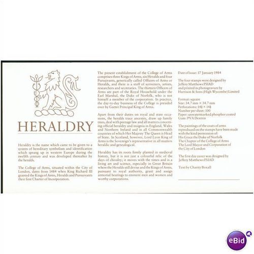GB FDC 1984 - Heraldry