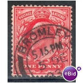 GB stamps 1902-10 KEV11 - 1d SG219 Bromley 4