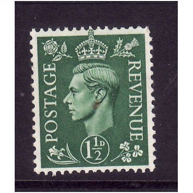 GREAT BRITAIN 1950 SG505 1 1/2d PALE GREEN MM #1