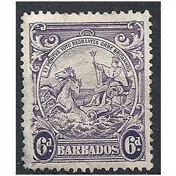 Barbados 1921 SG254 6d Reddish-Purple Very Fine Used . . .