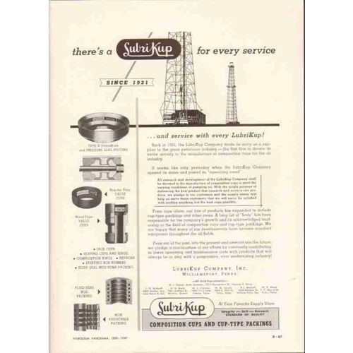lubrikup company 1959 oil well drilling service lubrication vintage ad