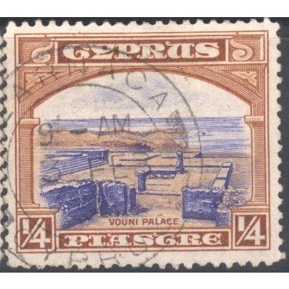 Cyprus 1934 - SG133 - 1/4pi - Ruins Of Vouni Palace - used