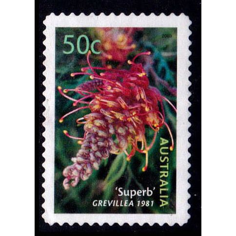 Australia 2003 Flower 50c Used P&S Stamp. Grevillea