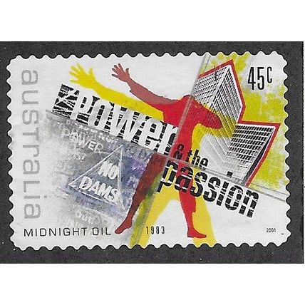 AUS 2001 45c (S/A) 'ROCK & POP - MIDNIGHT OIL' FINE USED (EBID68-205)