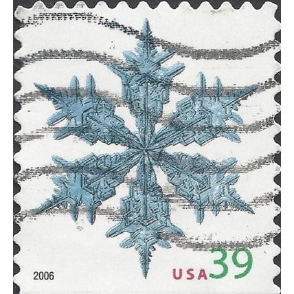 USA, CHRISTMAS, Snowflake, blue 2006, 39c, #2