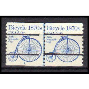 1901a 5.9c Bicycle Fine MNH Dry Gum CNP Left 6 Line Gap PA0392