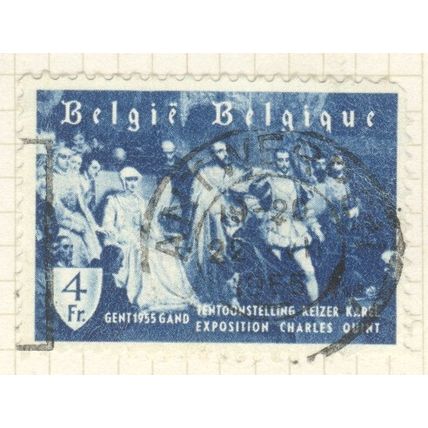 Belgium 1955 - 4f blue - Karl V. exhibition - used