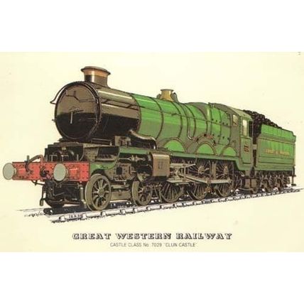 Great Western Railway Clun Castle 7029 Train Postcard