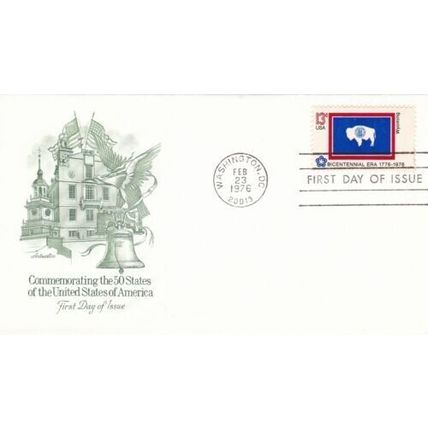 United States 1976 Wyoming FDC Washington DC cancel unaddressed VGC