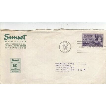 United States 1948 Sunset Magazine San Francisco local Cover Coloma cancel typed