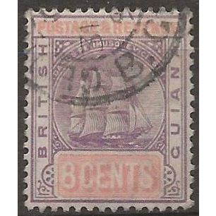 British Guiana 1889 SG199 8c Dull Purple & Rose Wmk Crown CA Fine Used .