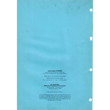 Citroen Xsara Picasso Diagnosis Service Manual Multiplexing BSI 99 BRE0617GB PDF