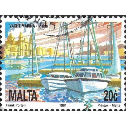 MALTA, Yacht Marina, Msida, blue 1991, 20c, #2