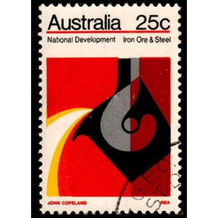Australia 1973 National Development 25c Used Stamp Iron Ore & Steel