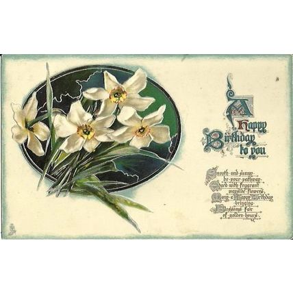 Art HAPPY BIRTHDAY Embossed Postcard (Tuck Birthday Series R.2321)