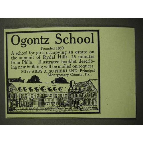 1918 Ogontz School Ad