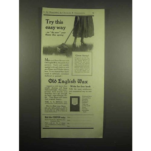 1918 Old English Wax Ad - Try This Easy Way