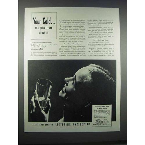 1945 Listerine Antiseptic Ad - Your Cold