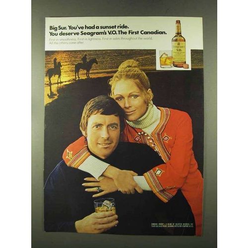1973 Seagram's V.O. Whisky Ad - Big Sur Sunset Ride