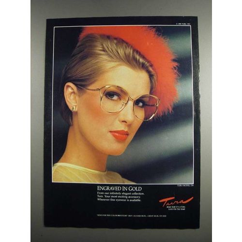 1984 Tura Model 254 Glasses Ad - Engraved in Gold