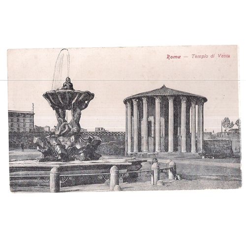 TEMPLE OF VESTA, ROME, ITALY unused antique postcard templo di vesta roma =