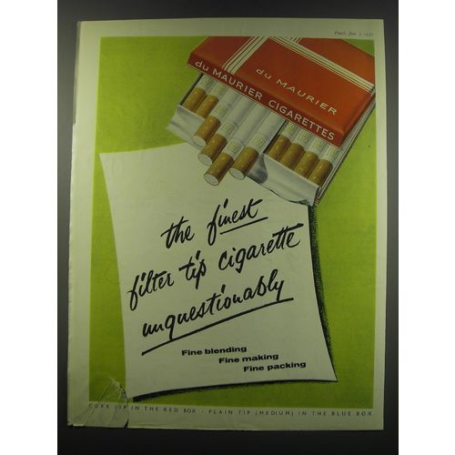 1957 Du Maurier Cigarettes Advertisement - The finest filter tip