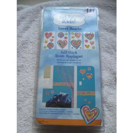 Just For Kids Sweet Hearts Self Stick Room Appliques Pre Cut Reusable Stickers