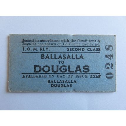 Isle of Man Railway Ballasalla-Douglas Ticket #459