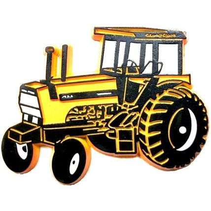 Orange Farm Tractor Fridge Magnet