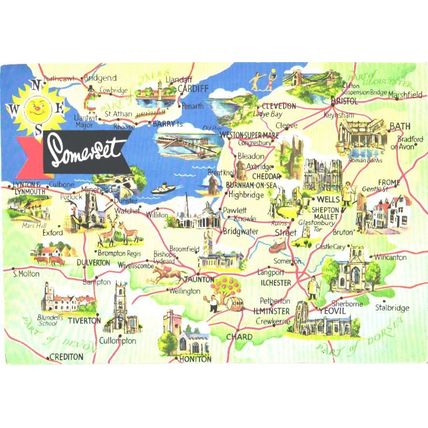 United Kingdom; land map; Somerset