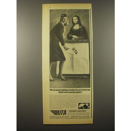 1965 UTA Airlines Ad - Why do people freighting valuables this very French