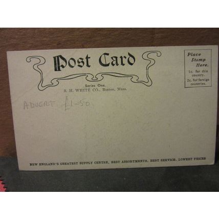 R H White Co. Upholsters, BOSTON, MASSACHUSETTS USA unused antique postcard #