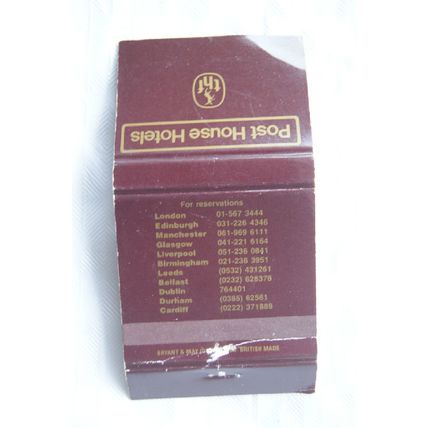 Matchbook cover Post House Hotels