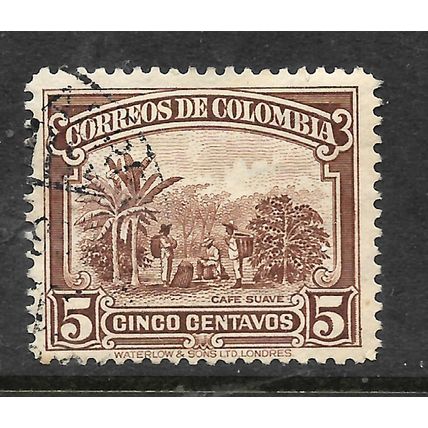 COLOMBIA 1932 5c CAFE SUAVE BROWN SG 431 FINE USED