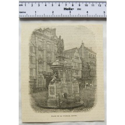 Vintage engraving: Place de la Pucelle, Rouen