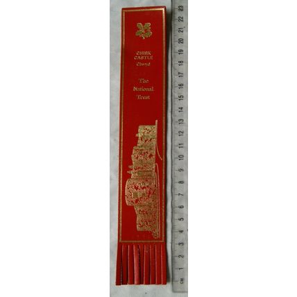 Vintage: red leather bookmark - Chirk Castle, Clwyd, The National Trust