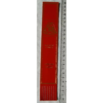 Vintage: red leather bookmark - Prisoners' Carving, Carlisle Castle