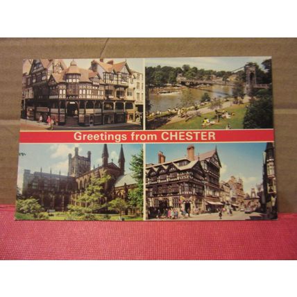 multiview, CHESTER, used postcard by E T W Dennis =
