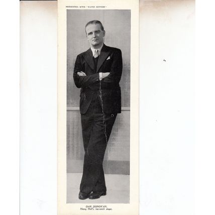 Dan Donovan Radio Review Antique 10" x 3" Old Photo Card
