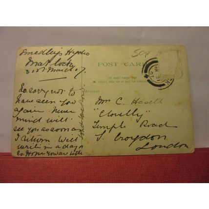 SMEDLEY'S HYDROPATHIC EST. MATLOCK. DERBYSHIRE used antique postcard 1907 pm =