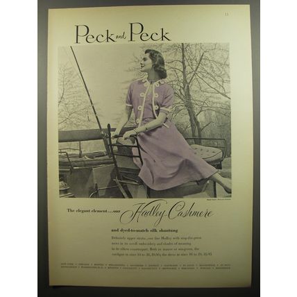 1952 Peck and Peck Hadley Cashmeres Ad - The elegant element
