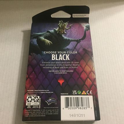 New Magic the Gathering Dungeons & Dragons Forgotten Realms Black Theme 35 Cards