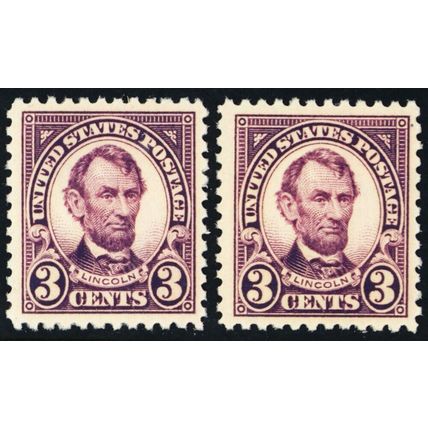 555, Mint VF NH 3¢ Two Lincoln Stamps CV $55.00 * Stuart Katz